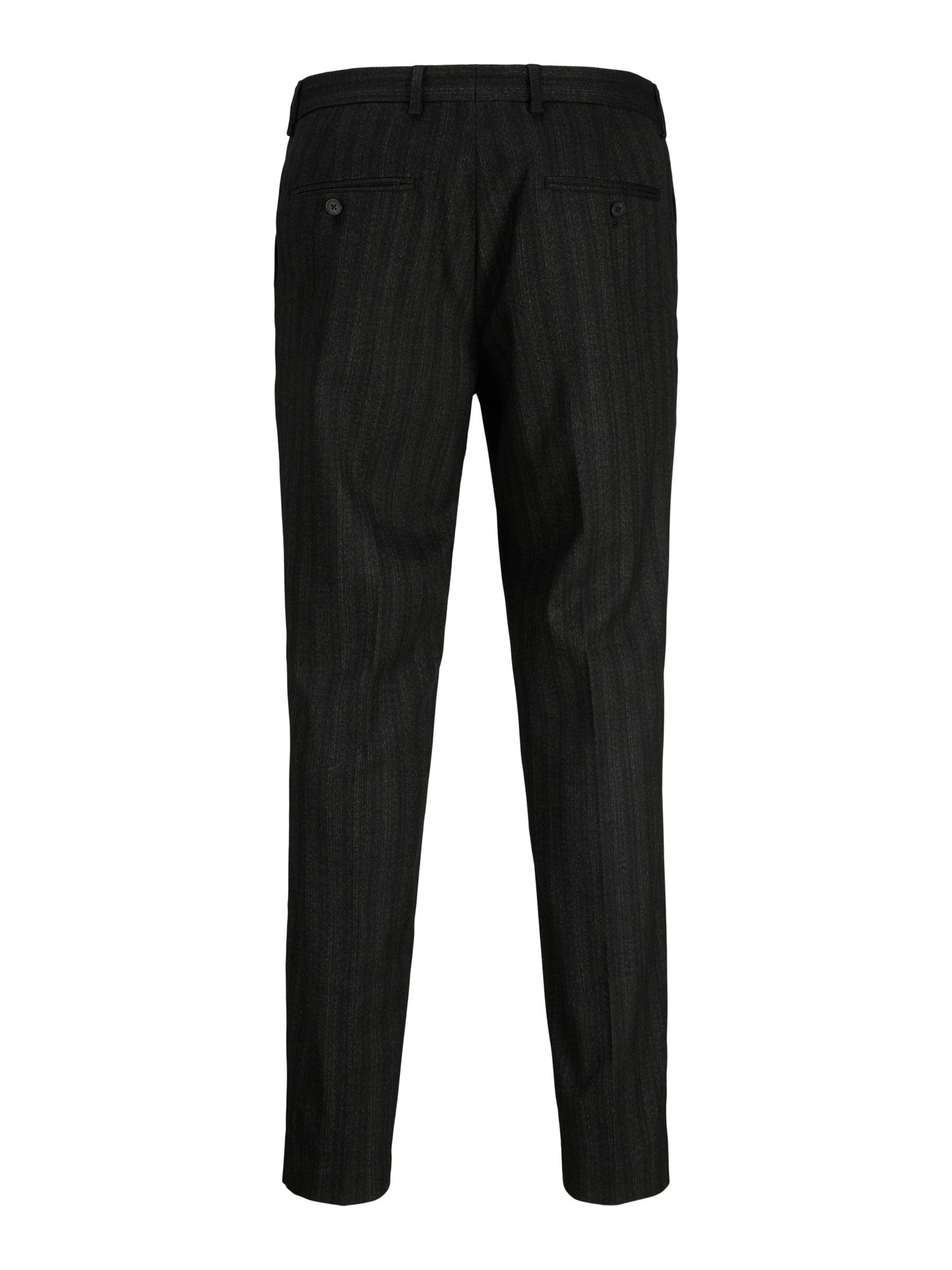 JACK & JONES Slimfit Bandplooibroek 'MARTIN' in Zwart