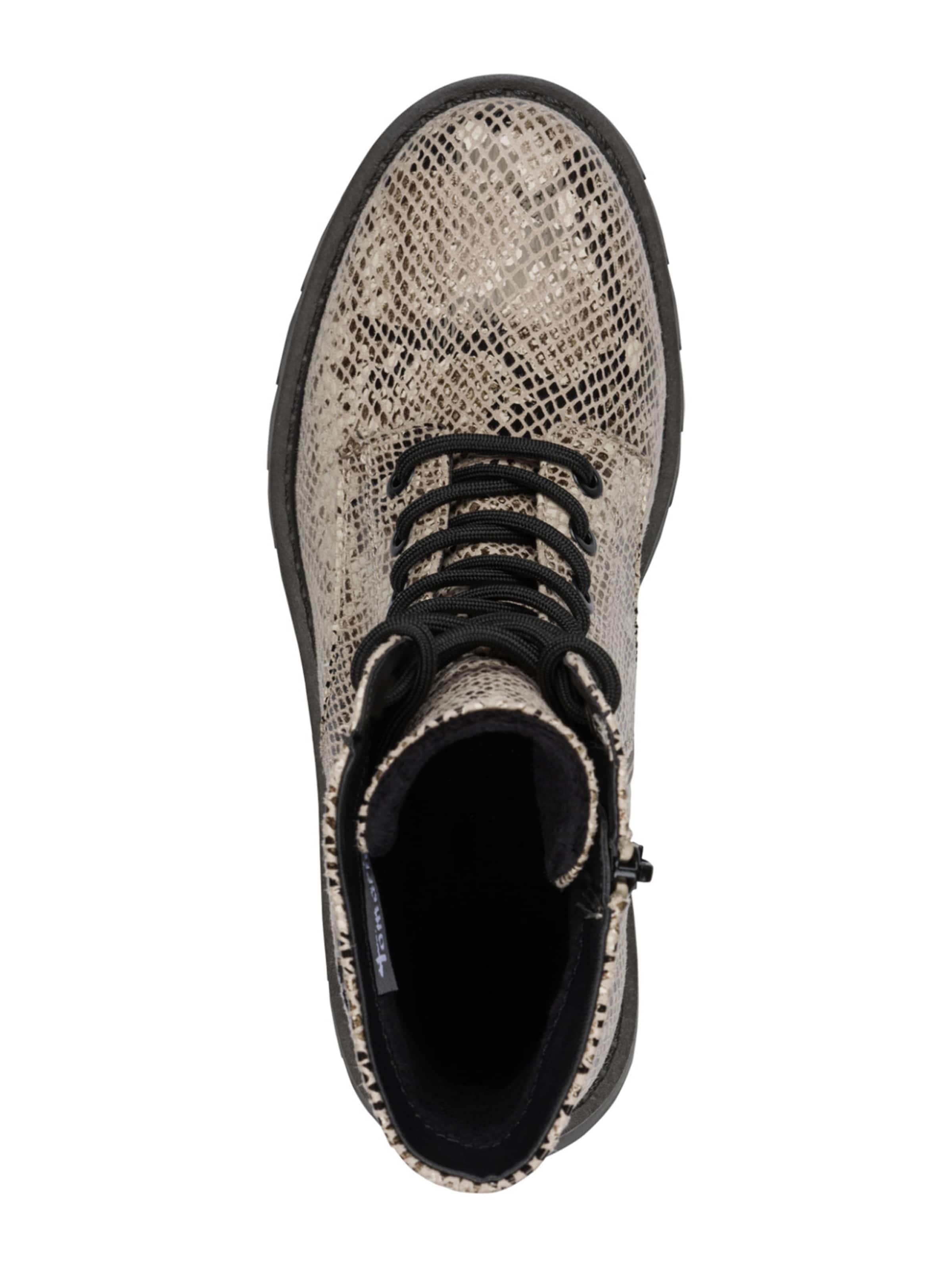 Tamaris Lace-Up Ankle Boots in Beige