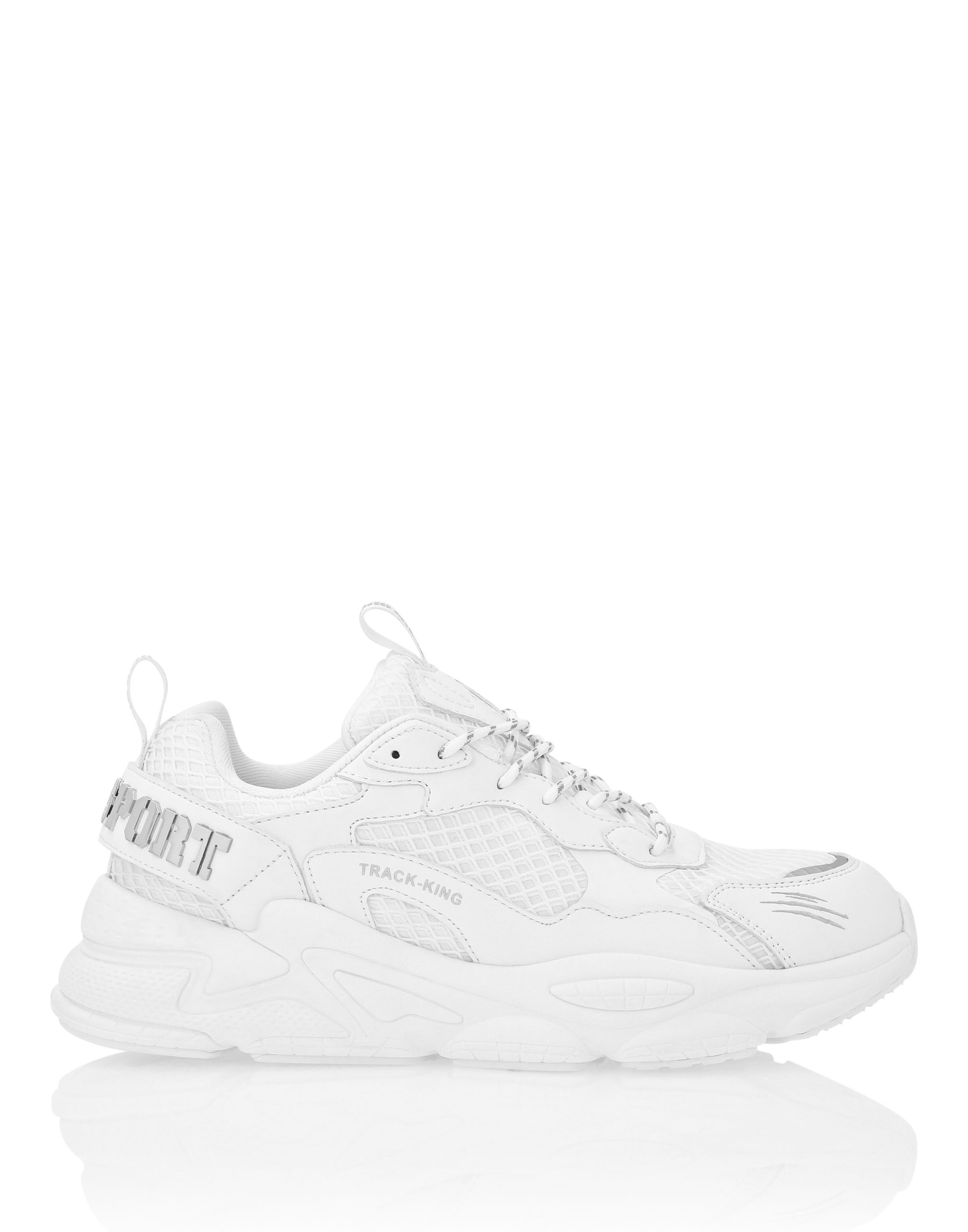 Sneaker bassa 'Track King' di Plein Sport in bianco: frontale