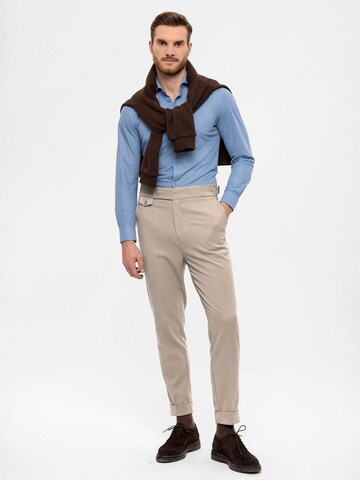 Antioch - Slimfit Pantalón de pinzas en beige