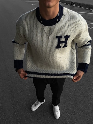 Kleidermafia Sweater 'Oversize Knit Letter Sweater - Navy Blue' in Blue