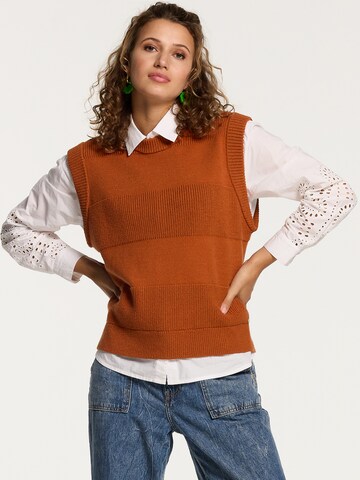 Shiwi Sweater 'Vienna Cable' in Orange: front