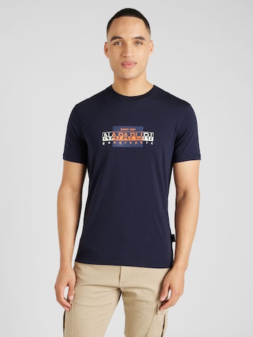 T-Shirt 'SMALLWOOD' NAPAPIJRI en bleu : devant