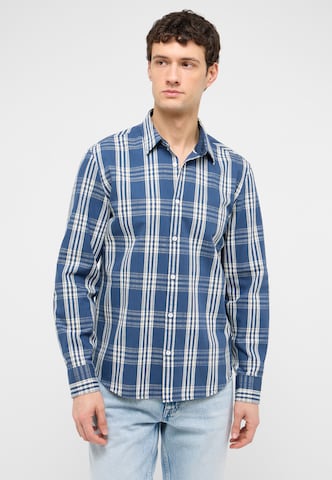 MUSTANG Regular fit Button Up Shirt ' Style Elmore ' in Blue: front