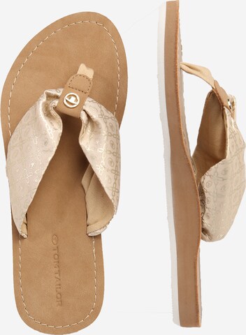 TOM TAILOR T-Bar Sandals in Beige