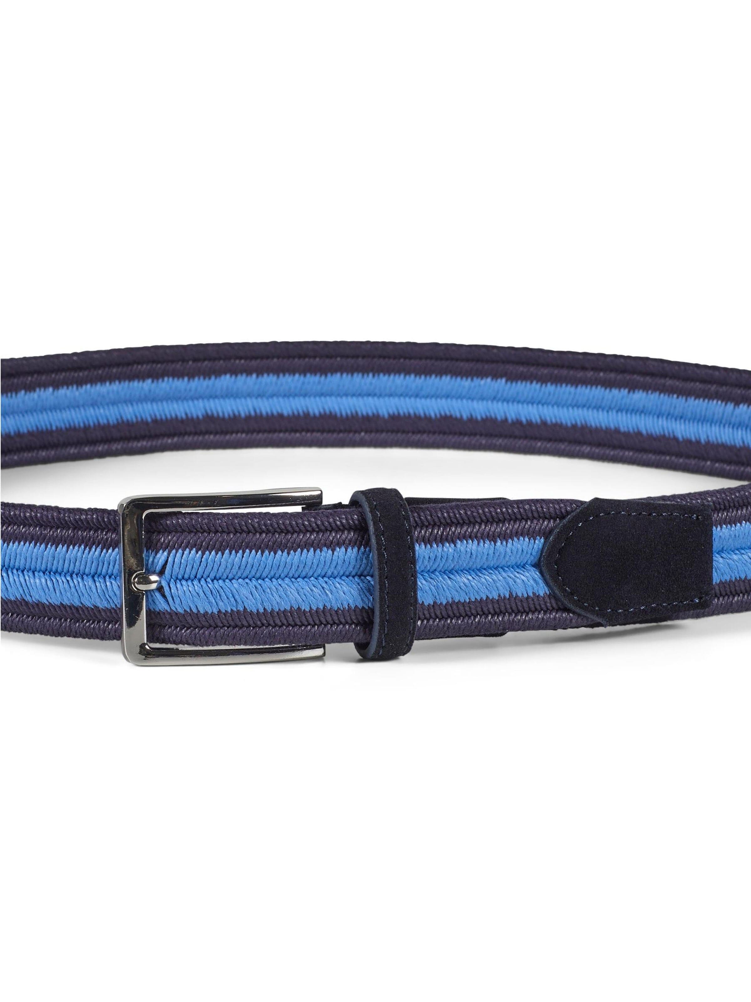 Howard London Riem 'Braided Stretch Belt Blue / Light Blue' in Blauw