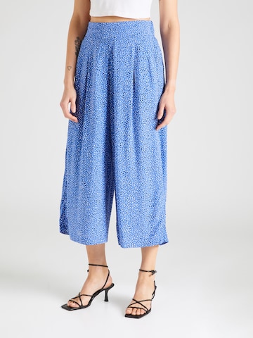 Marks & Spencer Wide leg Pleat-Front Pants in Blue: front