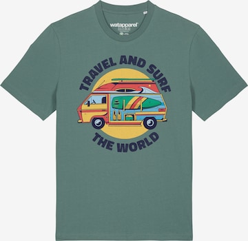 Maglietta 'Travel and surf' di Watapparel in verde: frontale
