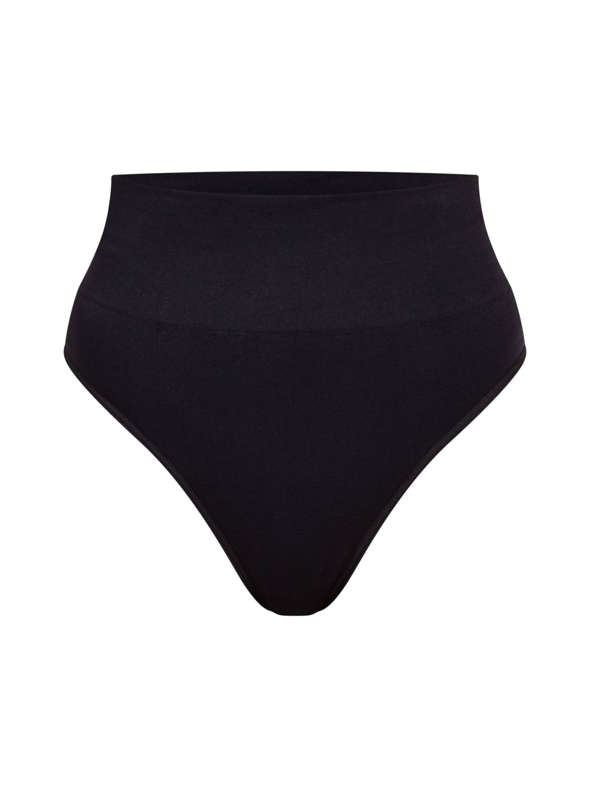Smilodox Mid Waist String Nysa Seamless in Schwarz: Vorderseite