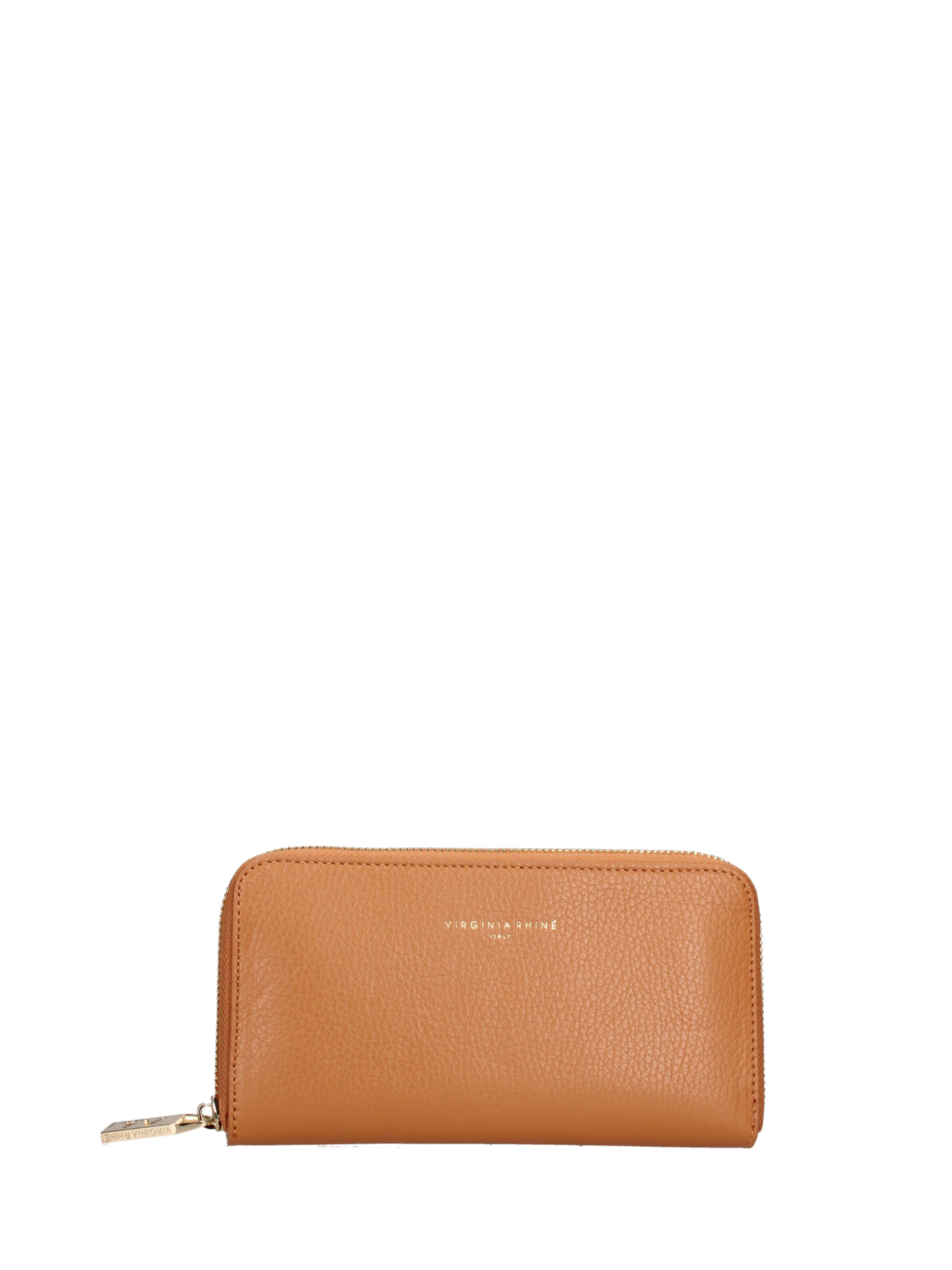 Portamonete 'Portafoglio donna pelle dollaro con zip 20x10 cm' di Virginia Rhinè in marrone: frontale