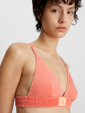 Calvin Klein Swimwear Triangle Bikini Top in Orange