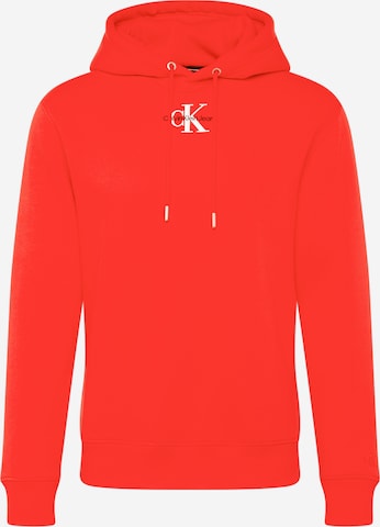 Bluză de molton de la Calvin Klein Jeans pe roșu: față