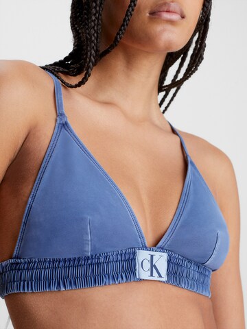 Calvin Klein Swimwear Triangel Bikinitop in Blauw