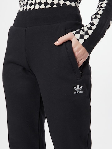 ADIDAS ORIGINALS Tapered Pajama Pants 'Adicolor Essentials' in Black