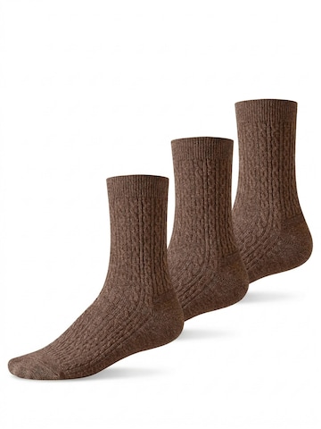 Millo Socks 'Cosy Twist' in Brown: front
