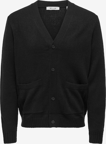 Only & Sons - Cárdigan 'MAJOR' en negro: frente