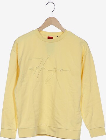 HUGO Sweatshirt & Zip-Up Hoodie in S in Yellow: front