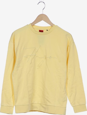 HUGO Sweatshirt & Zip-Up Hoodie in S in Yellow: front
