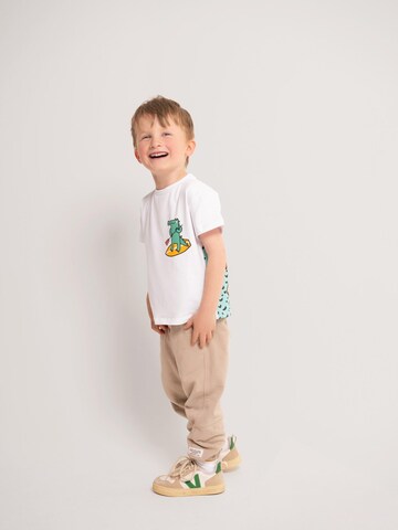 SATURNDAY Shirt 'Krokodil auf SUP' in Wit