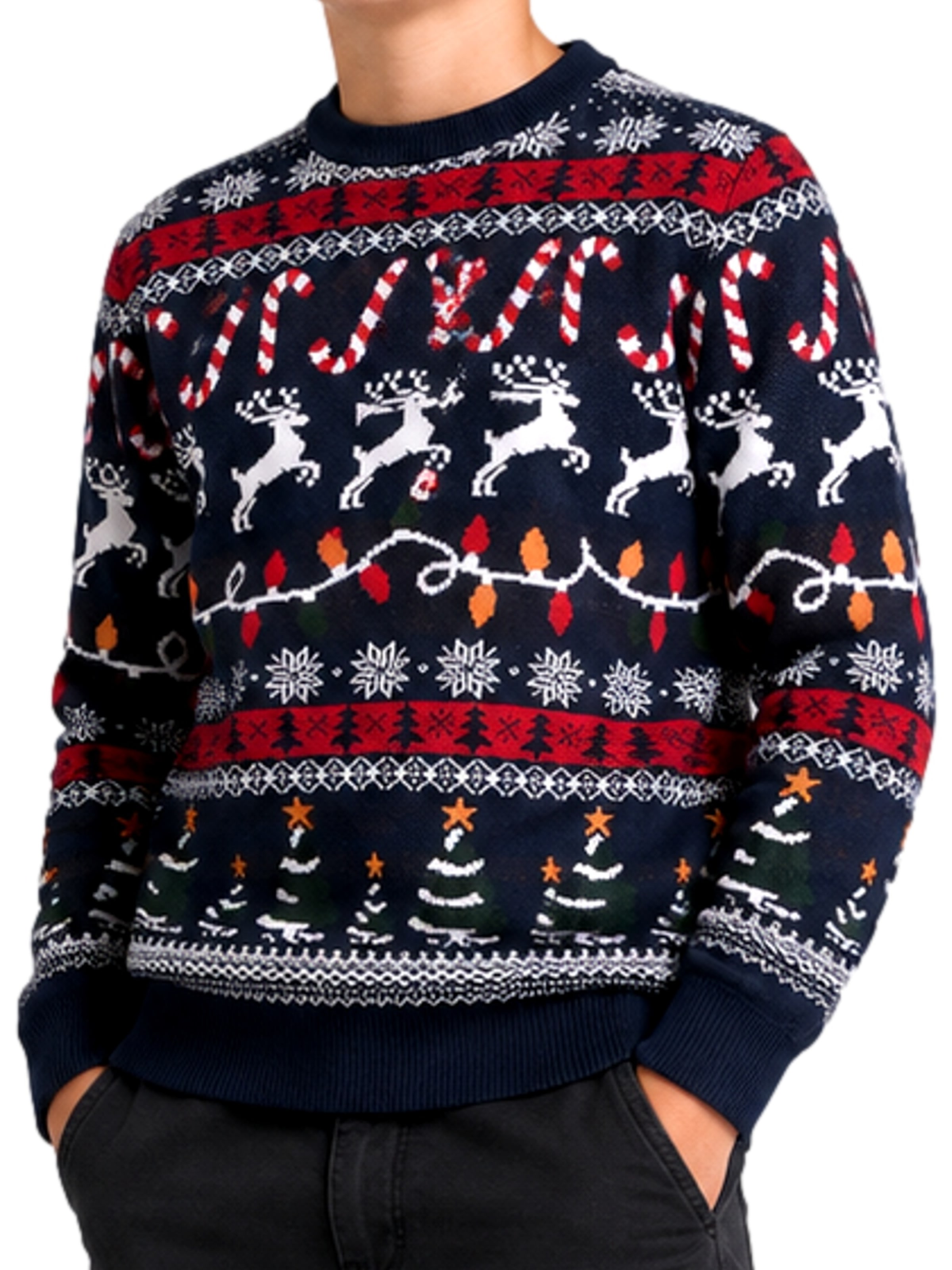 Jack & Jones Junior Sweater 'JJXMAS SANTA' in Blue
