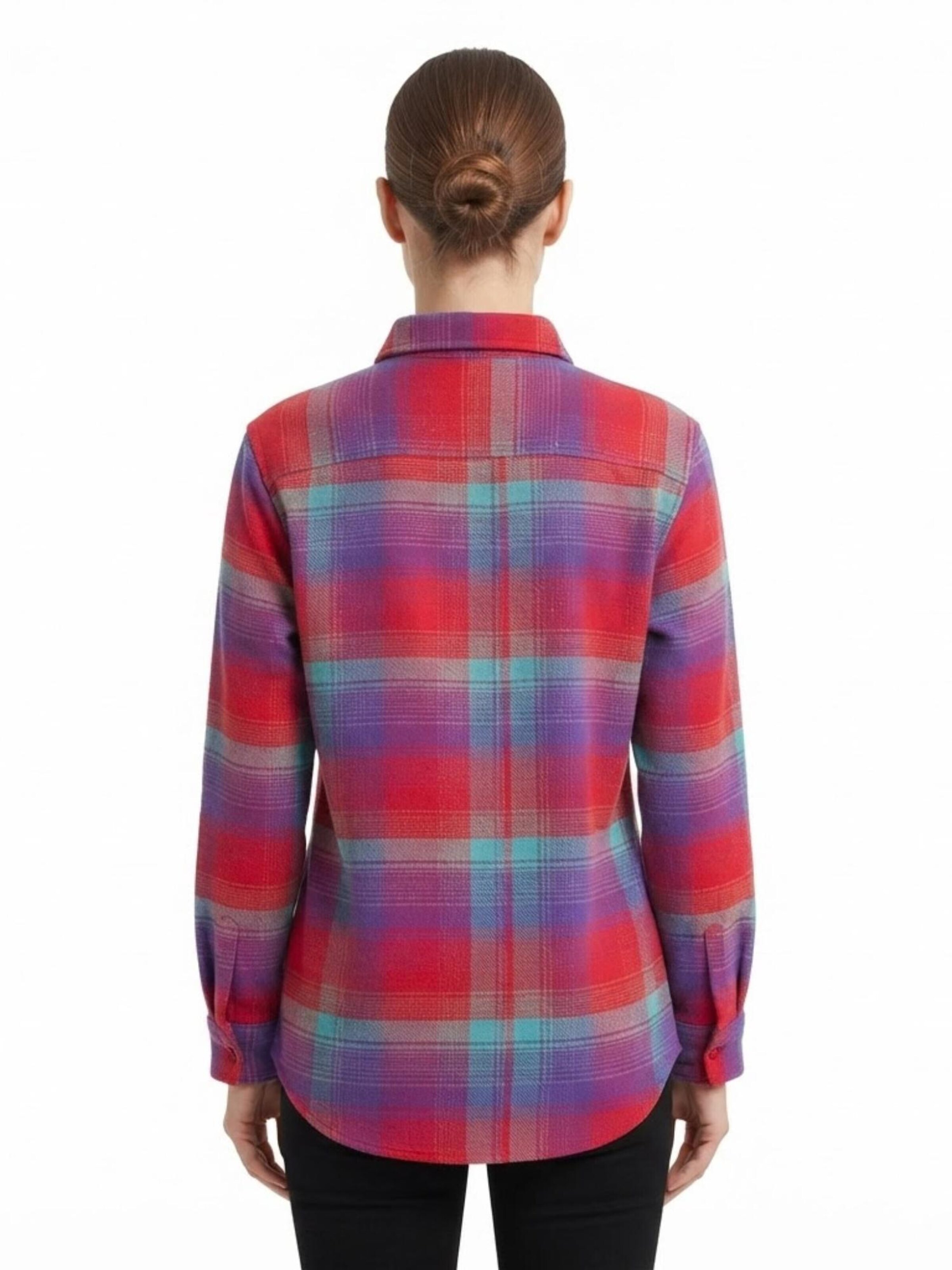 Chemisier 'Comfy Heavyweight Flannel Shirt' Radwa en rouge