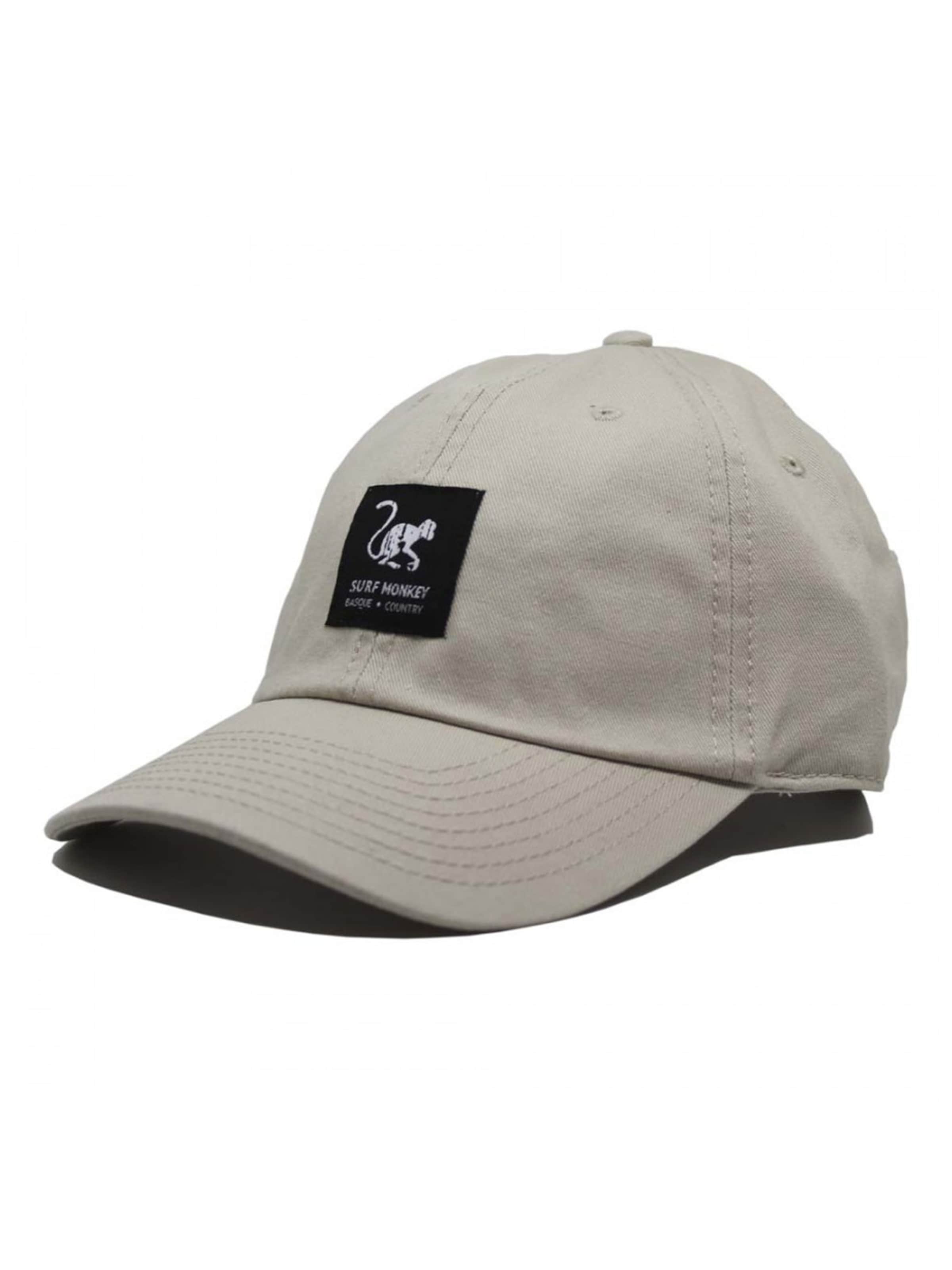 Surf Monkey Athletic Cap in Beige: front