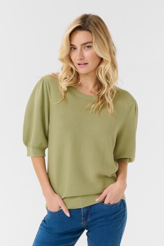 Cream Sweater 'Herrings' in Green: front