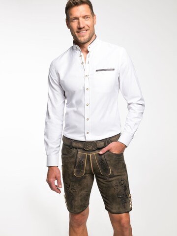 Coupe regular Chemise folklorique 'Engadin' SPIETH & WENSKY en blanc : devant