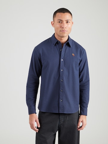Abercrombie & Fitch Comfort fit Button Up Shirt in Blue: front