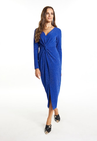 Robe de cocktail faina en bleu : devant