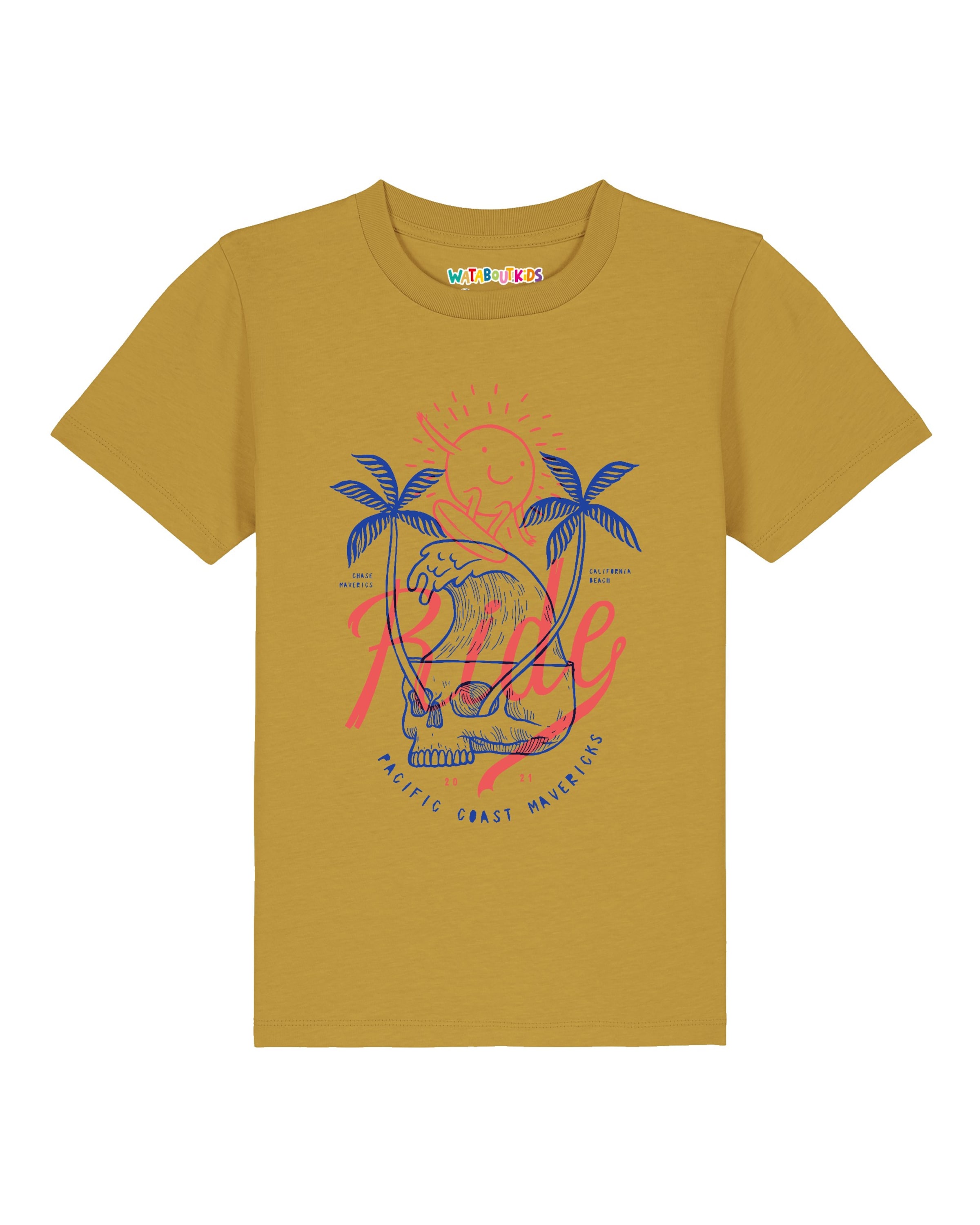 T-Shirt 'Ride the waves' watabout.kids en jaune : devant