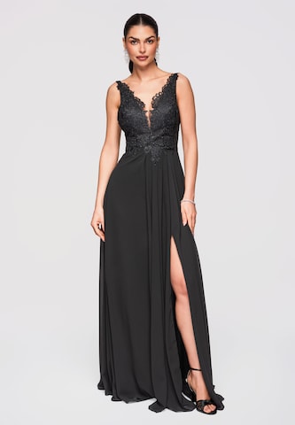 Robe de soirée Ombre en noir : devant
