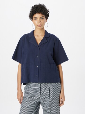 DEDICATED. Blouse in Blauw: voorkant