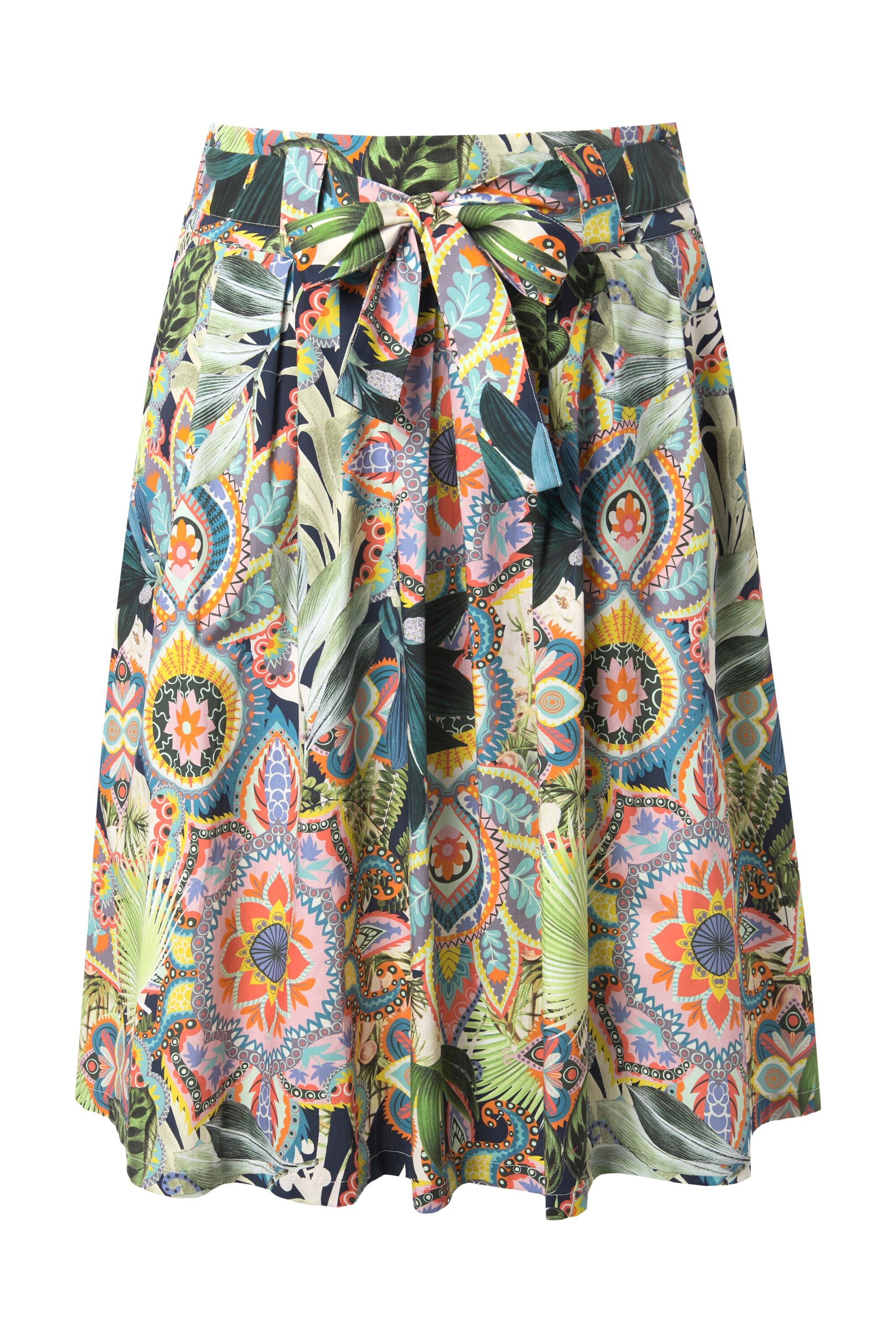 Ulla Popken Rok in de kleur Marine / Lichtblauw / Lichtgroen / Oranje, Productweergave