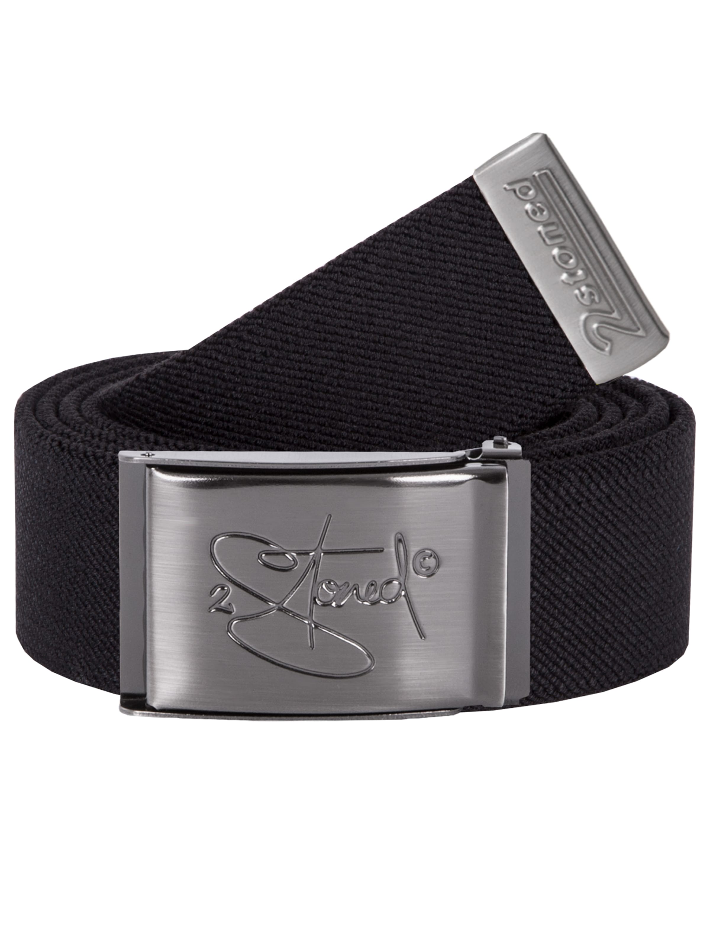 2Stoned Belt 'Stretch Classic Matt' in Black: front