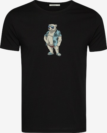 GREENBOMB T-Shirt 'Animal Beach Bear' in Schwarz: Vorderseite