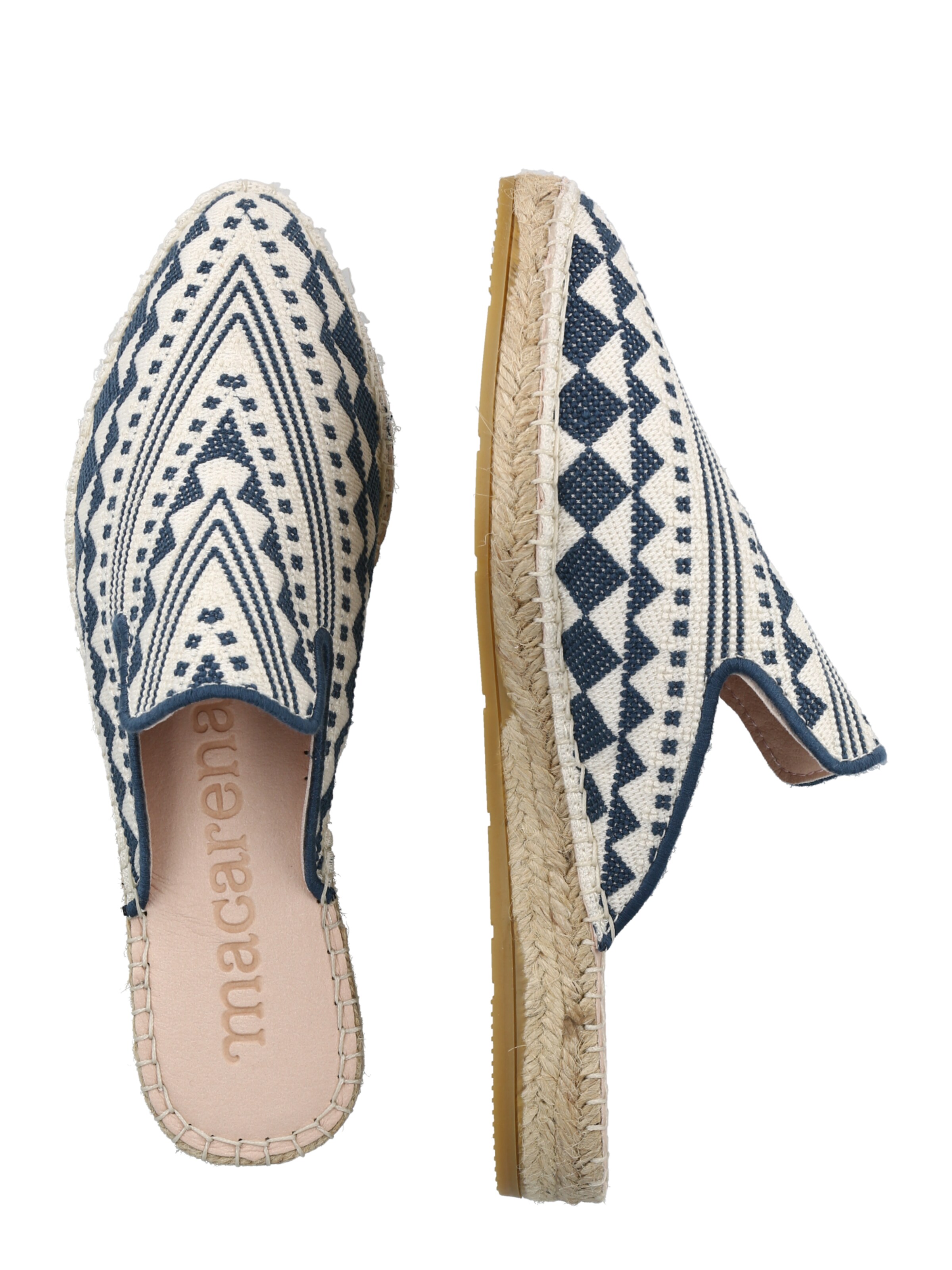 Frauen Pantoletten MACARENA Pantolette 'Ima' in Taubenblau, Weiß - XR45366 Frauen Pantoletten MACARENA Pantolette 'Ima' in Taubenblau, Weiß - XR45366