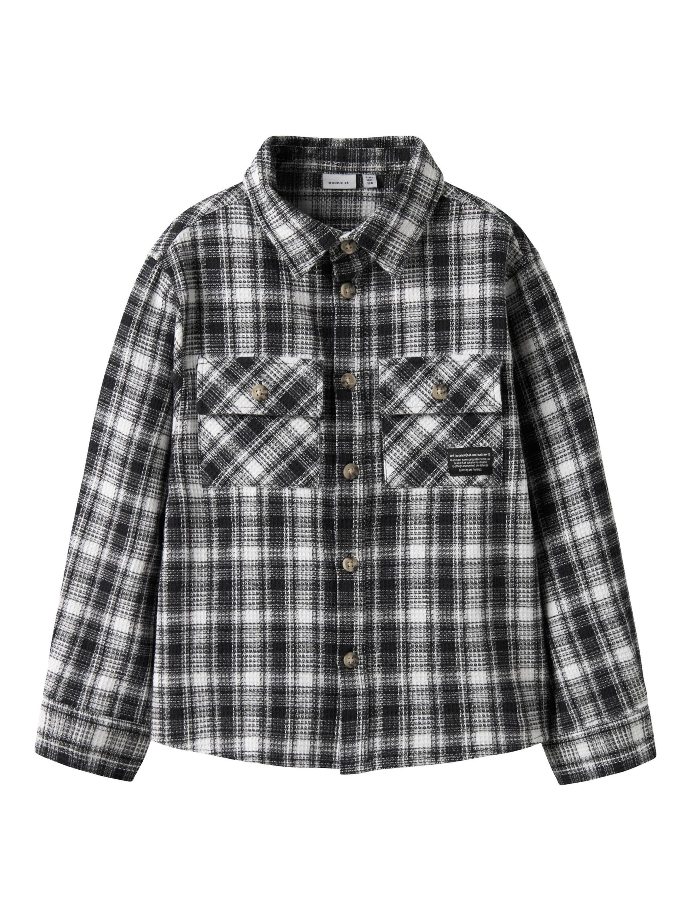 NAME IT Regular fit Overhemd in Zwart: voorkant