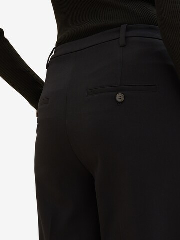 TOM TAILOR Wide leg Pleat-Front Pants 'Lea' in Black