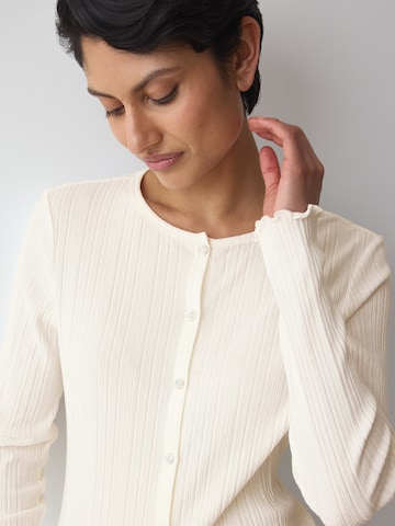 TRIUMPH Knit cardigan ' Red Label Versatile Rib ' in White