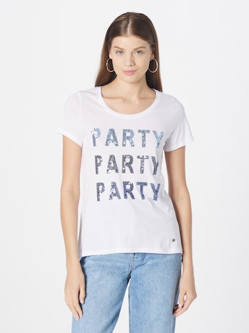 Key Largo Shirt 'PARTY' in White: front