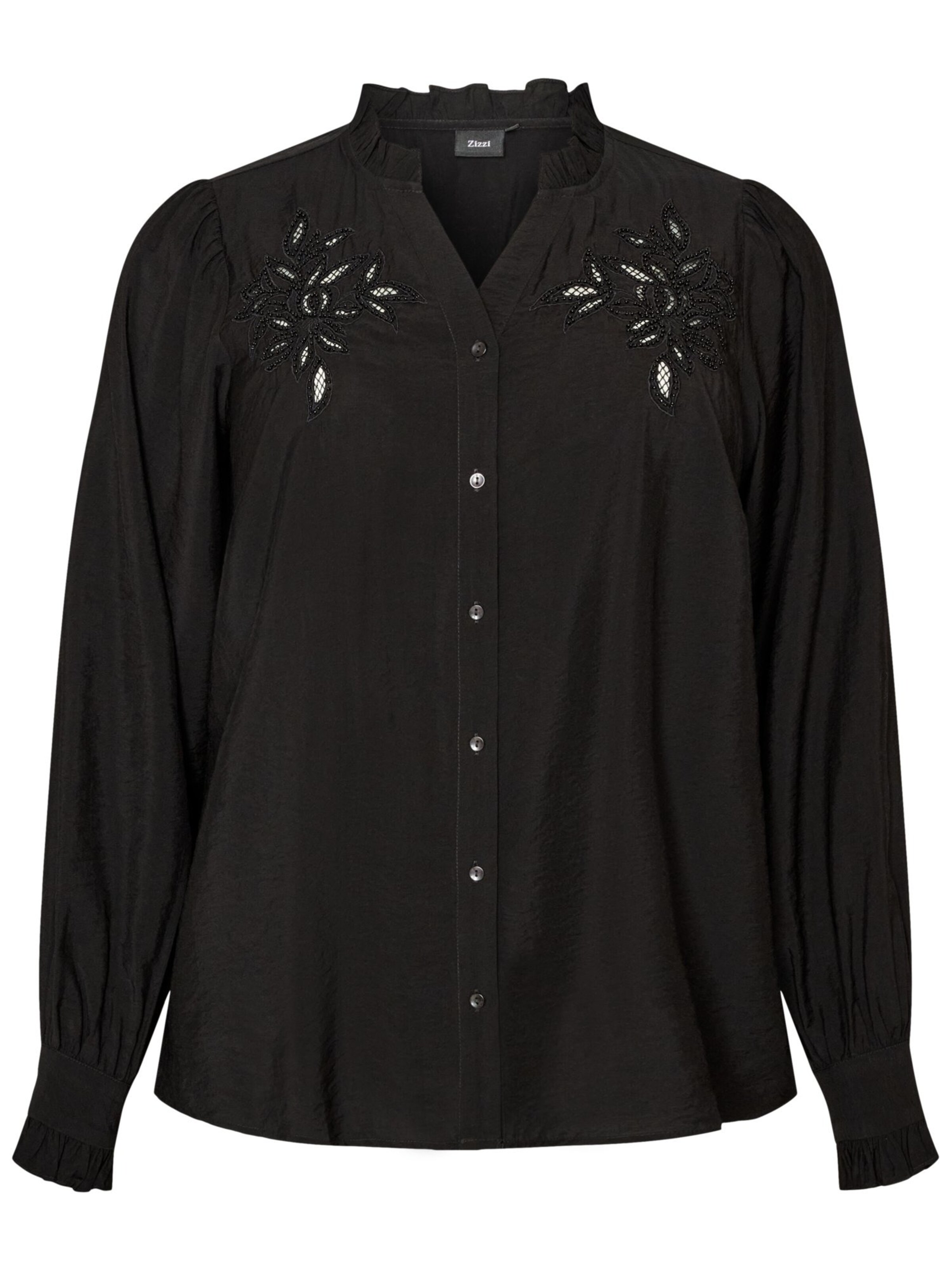 Zizzi Bluse 'MCLARU' in Schwarz: Vorderseite