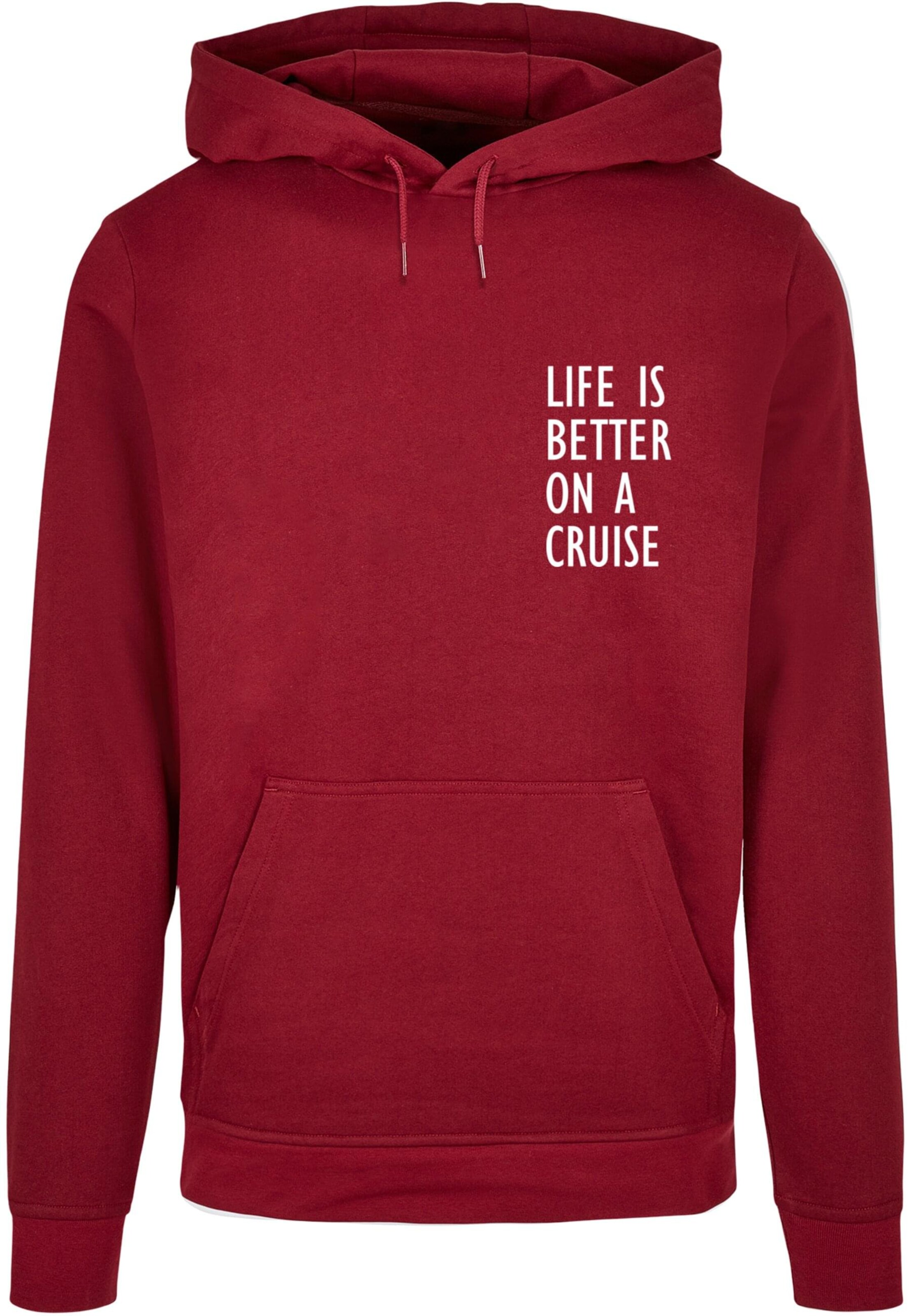 Merchcode Sweatshirt 'Life Is Better' in Red: front