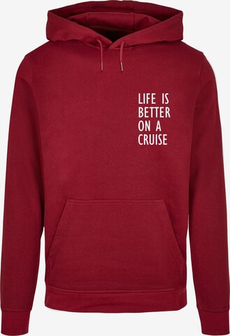 Sweat-shirt 'Life Is Better' Merchcode en rouge : devant