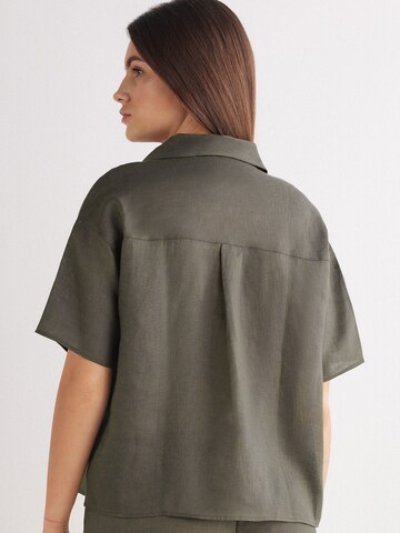INTIMISSIMI Blouse 'The Pure Linen' in Green