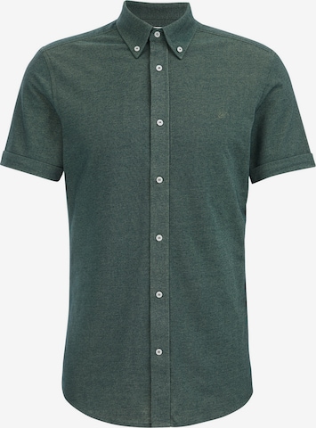 WE Fashion Slim fit Button Up Shirt in Green: front