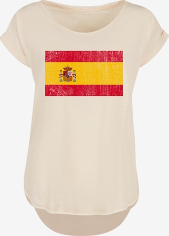 F4NT4STIC Shirt 'Spain Spanien Flagge distressed' in Beige: front
