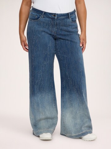 Wide Leg Jean Fiorella Rubino en bleu