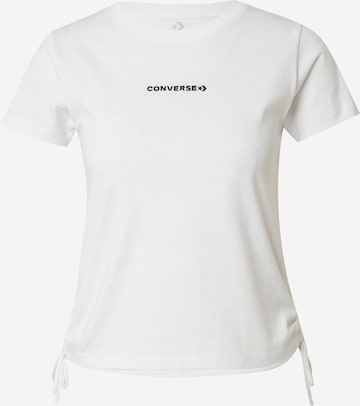 CONVERSE - Camisa 'Wordmark' em branco: frente