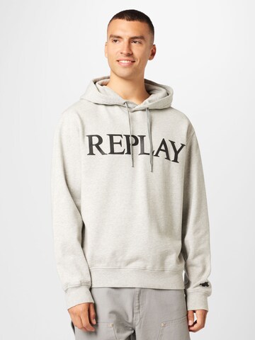 REPLAY Sweatshirt in Grijs: voorkant